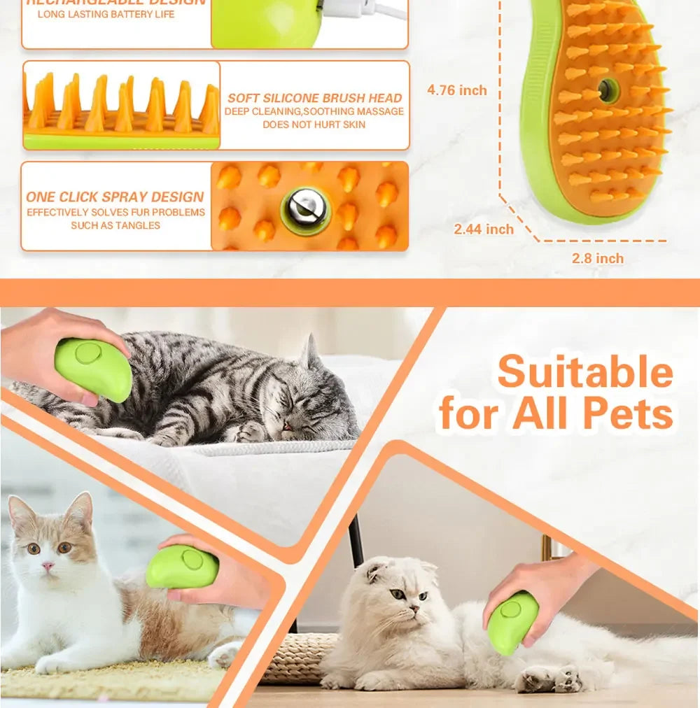 CURAPETS Steamy Brush Electric Pet Groomer
