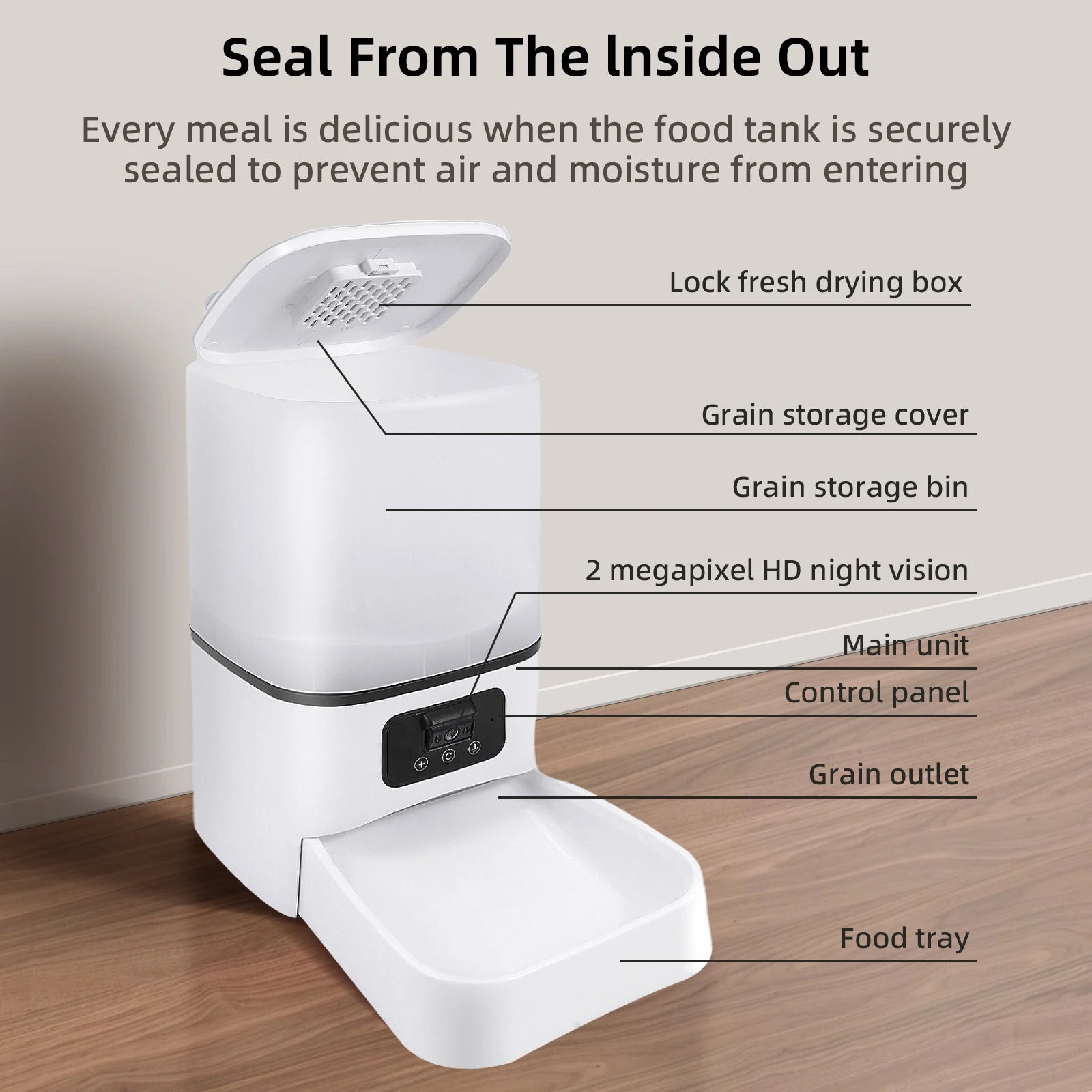CURAPETS Smart 6L WiFi Camera Pet Feeder