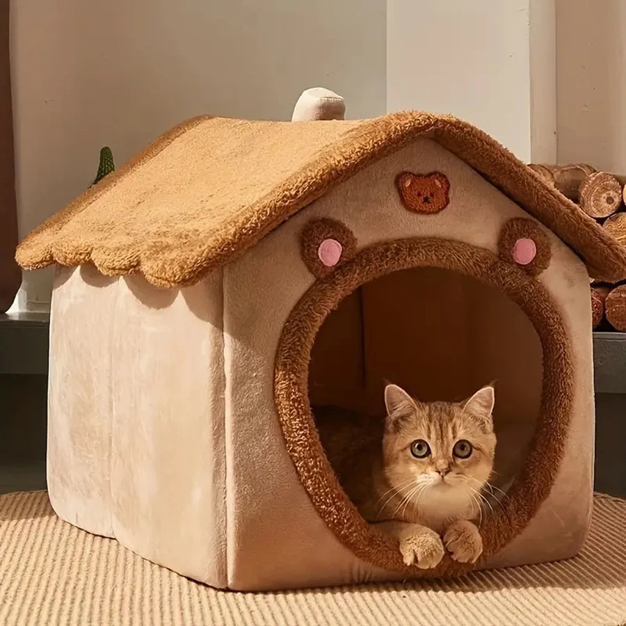 CURAPETS Cozy Foldable Pet Cave Bed