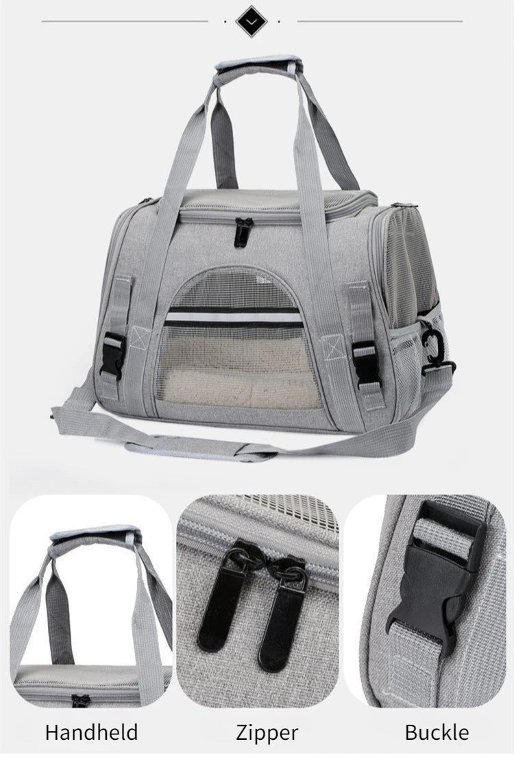 CURAPETS Foldable Mesh Pet Travel Carrier