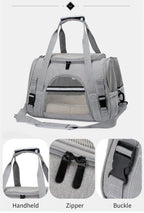 CURAPETS Foldable Mesh Pet Travel Carrier