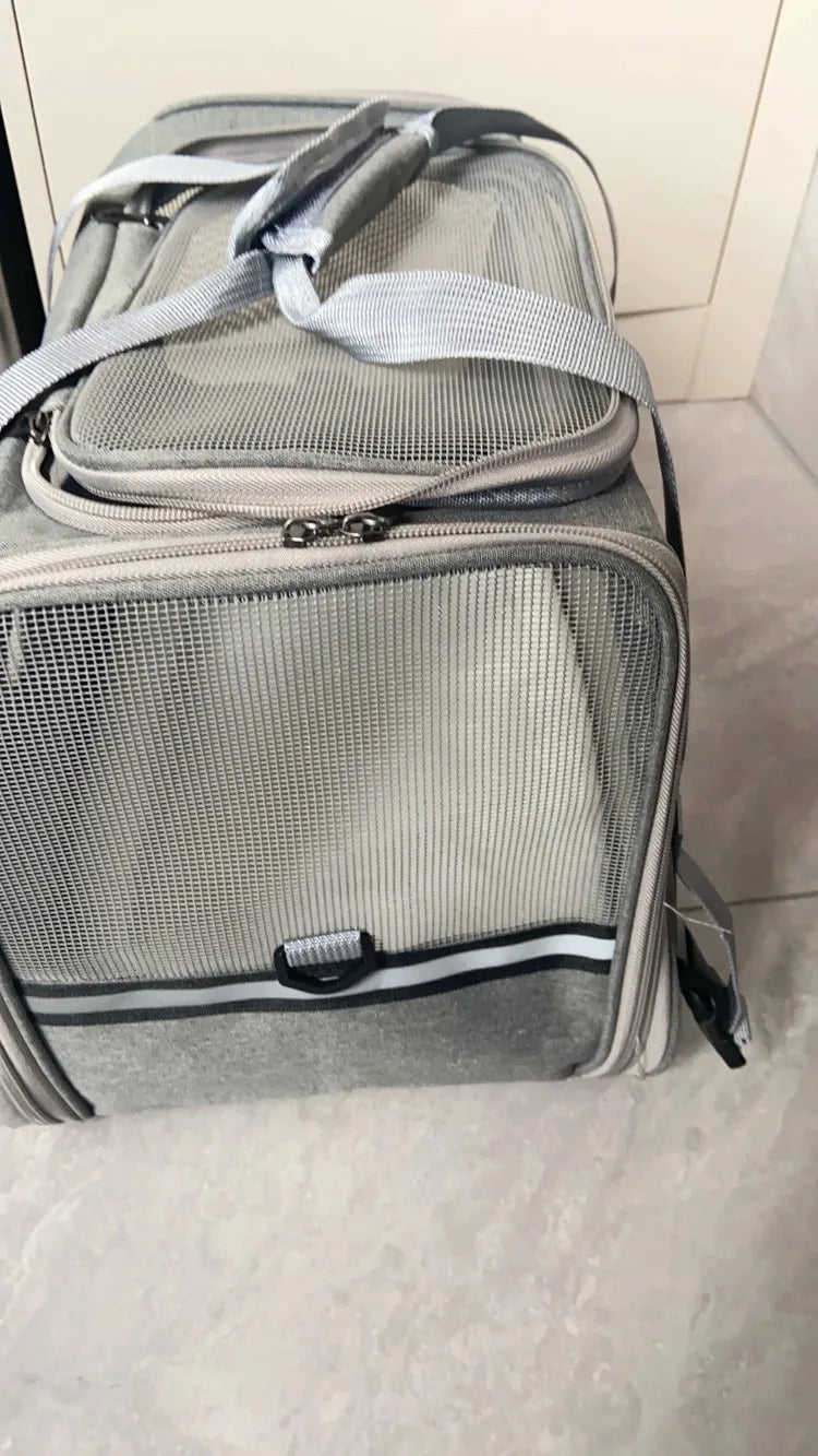 CURAPETS Foldable Mesh Pet Travel Carrier