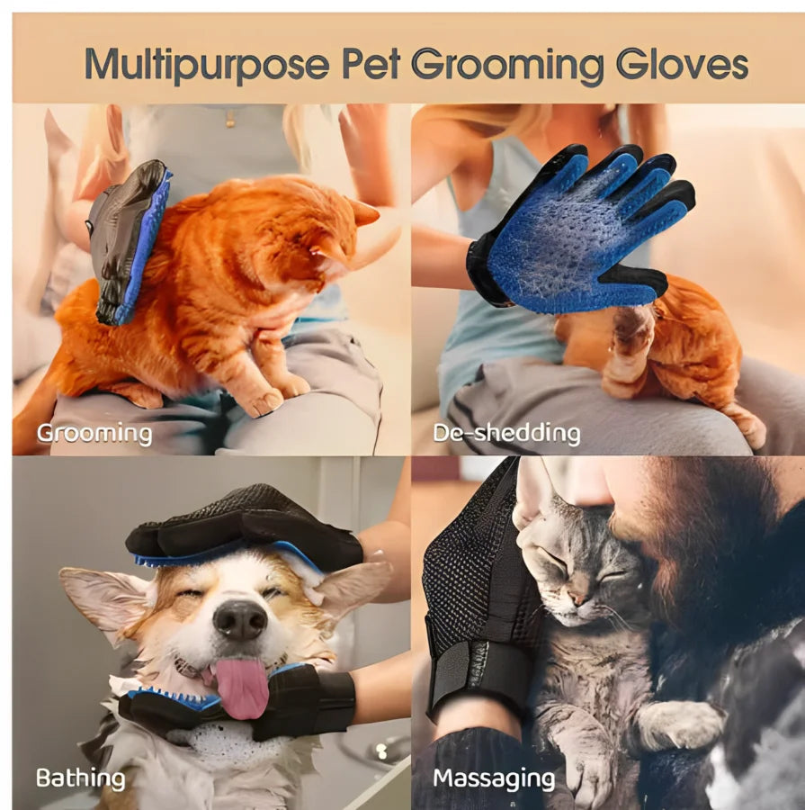 CURAPETS Silicone Deshedding Grooming Glove