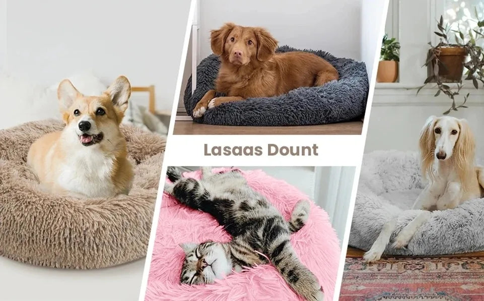 CURAPETS Plush Round Calming Pet Bed