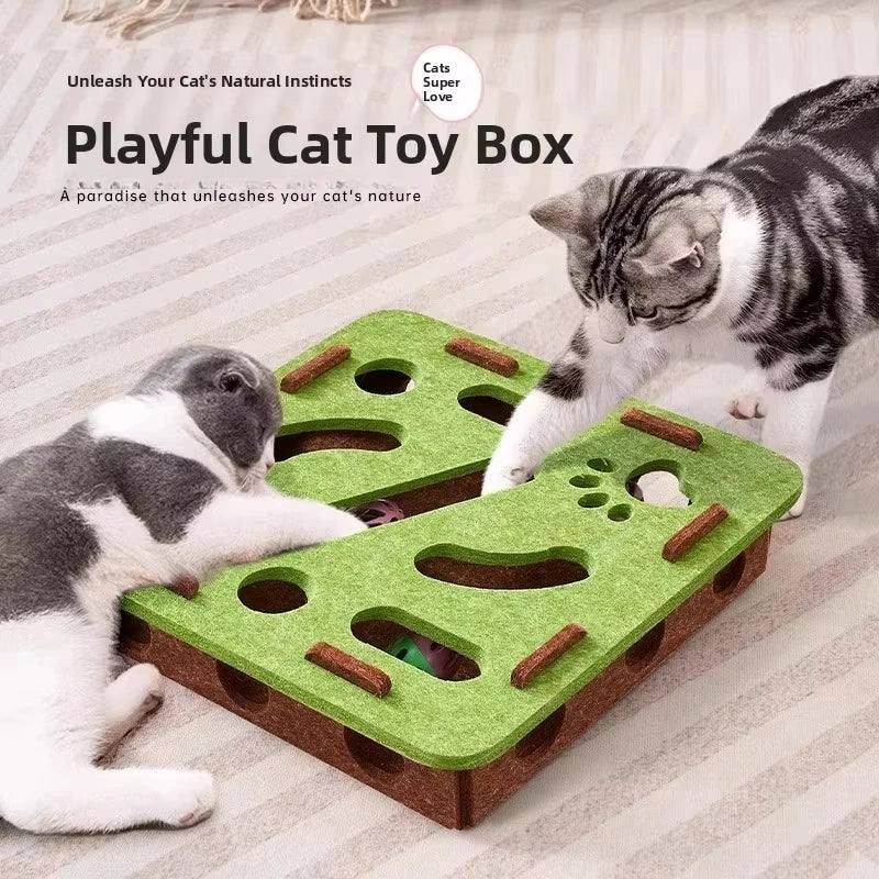CURAPETS Felt Puzzle Box Cat Toy