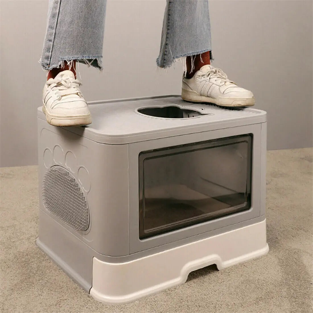 CURAPETS Foldable Enclosed Cat Litter Box
