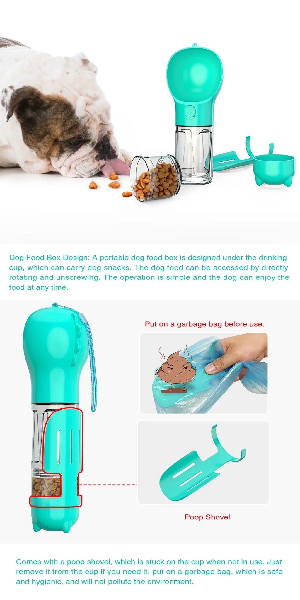 CURAPETS 3-in-1 Travel Hydration Bottle