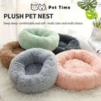 CURAPETS Cozy Round Plush Faux Fur Pet Bed