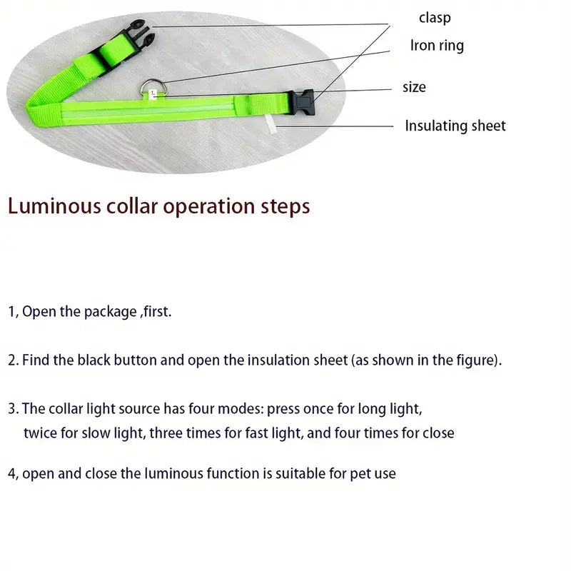 CURAPETS Luminous LED Night Safety Collar