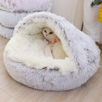 CURAPETS Plush Cave Nest Pet Bed