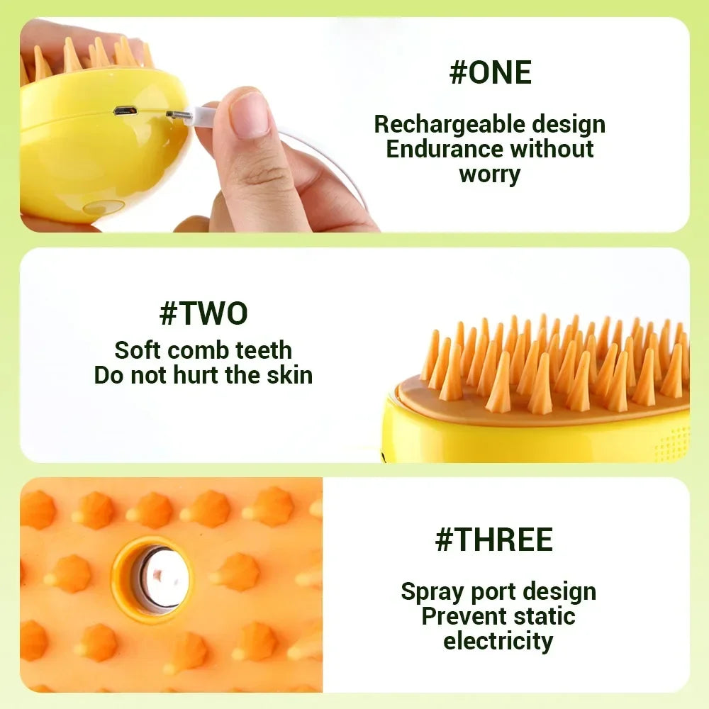 CURAPETS Steamy Brush Electric Pet Groomer