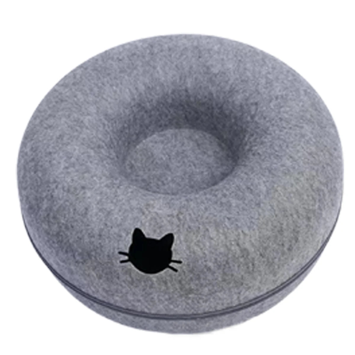 CURAPETS Felt Donut Tunnel Cat Bed