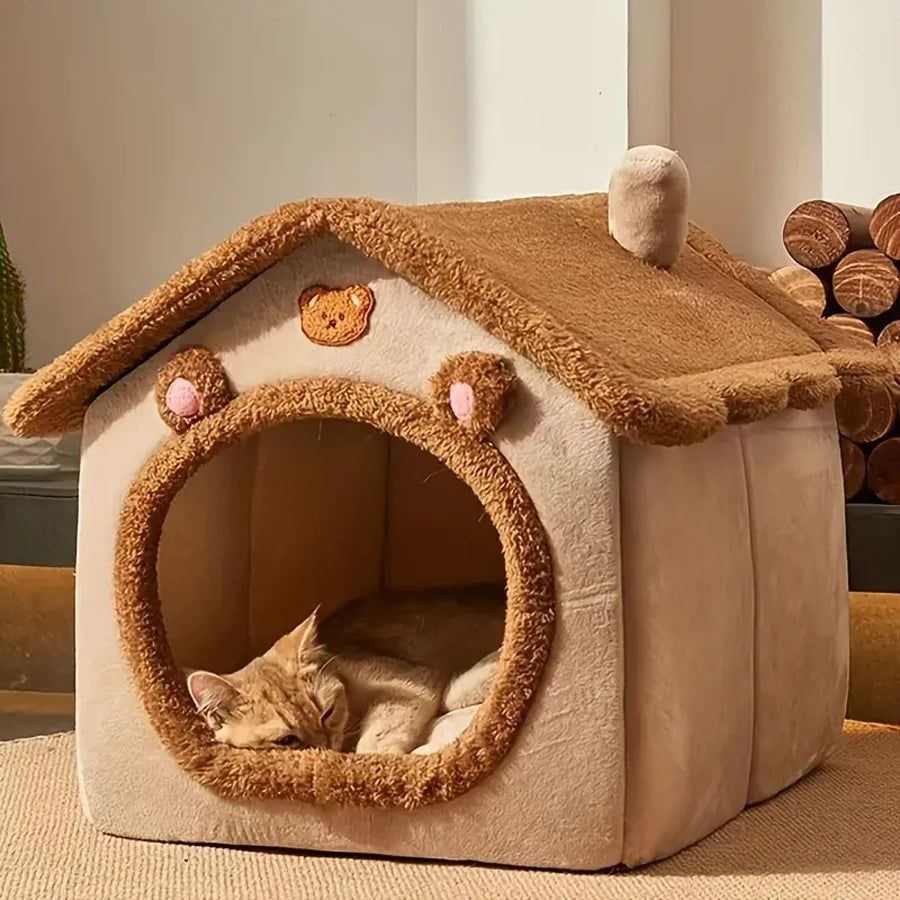 CURAPETS Cozy Foldable Pet Cave Bed