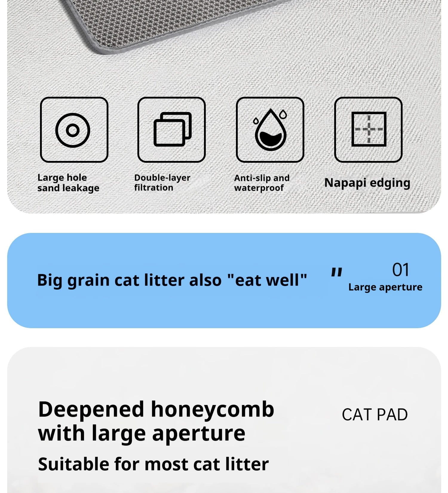 CURAPETS Premium Double Layer Cat Litter Mat