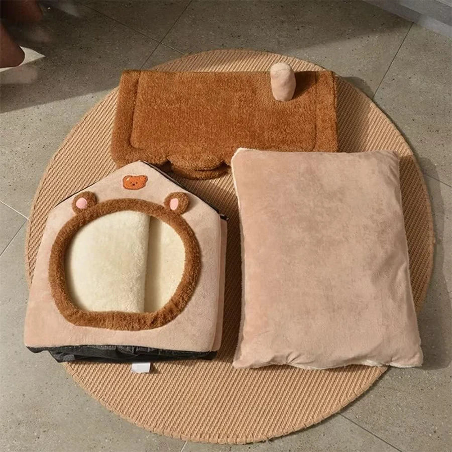 CURAPETS Cozy Foldable Pet Cave Bed