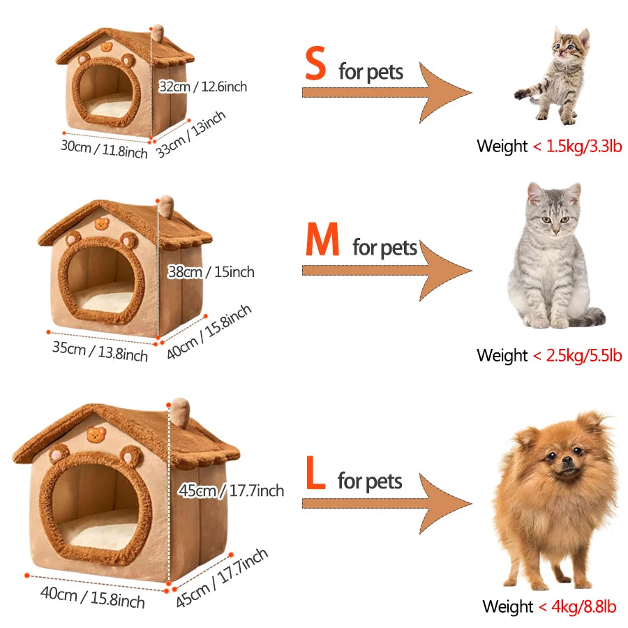CURAPETS Cozy Foldable Pet Cave Bed