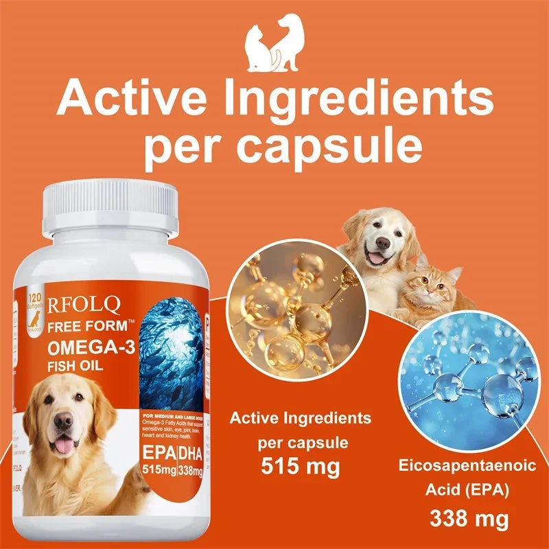 CURAPETS Omega Fish Oil Softgels for Dogs