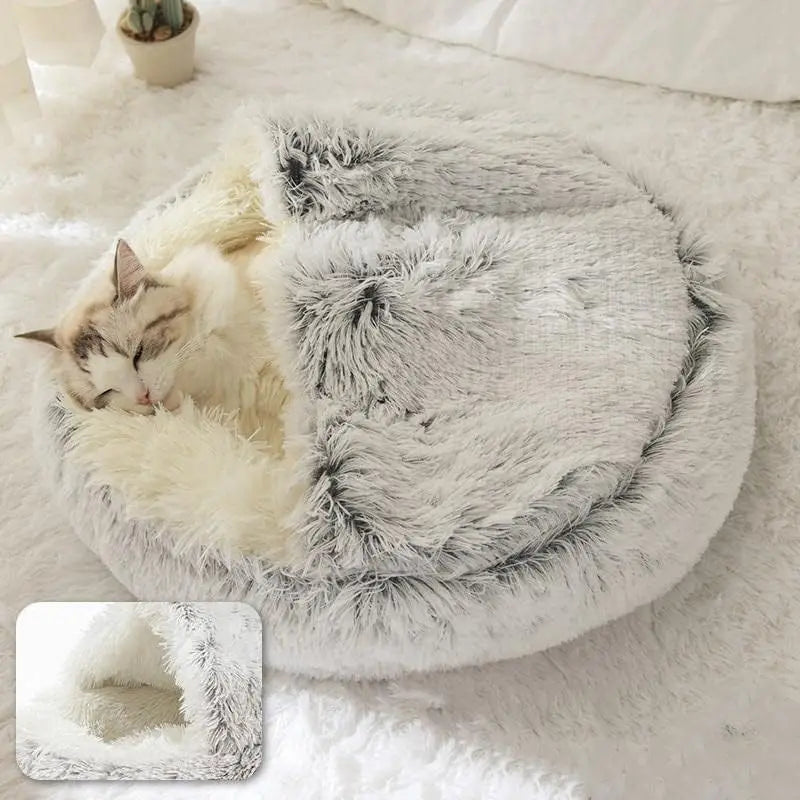CURAPETS Plush Cave Nest Pet Bed