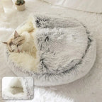 CURAPETS Plush Cave Nest Pet Bed