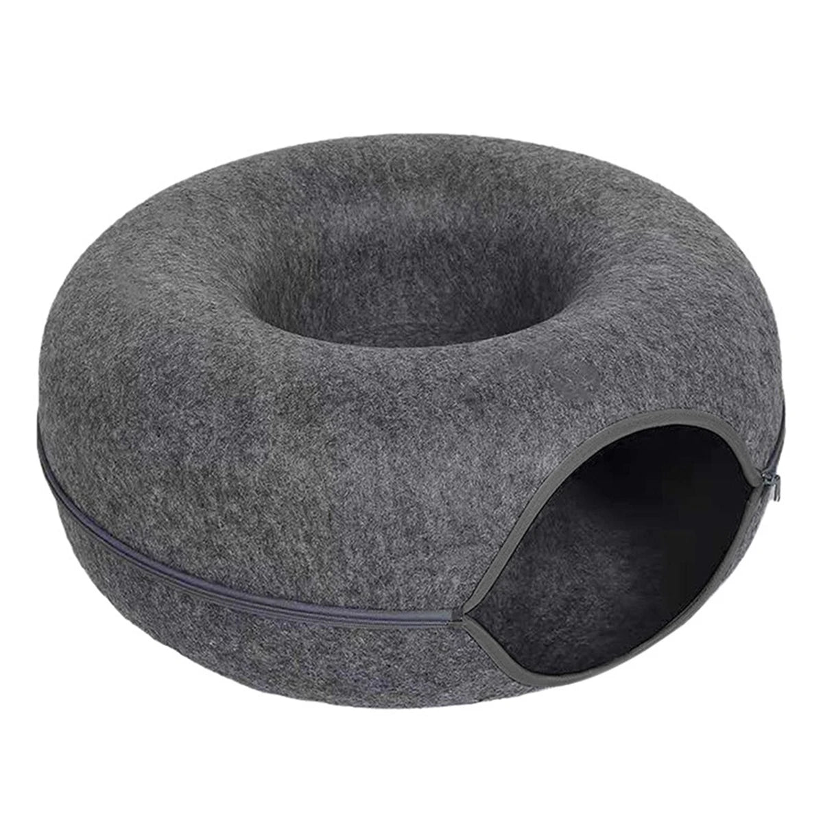CURAPETS Felt Donut Tunnel Cat Bed