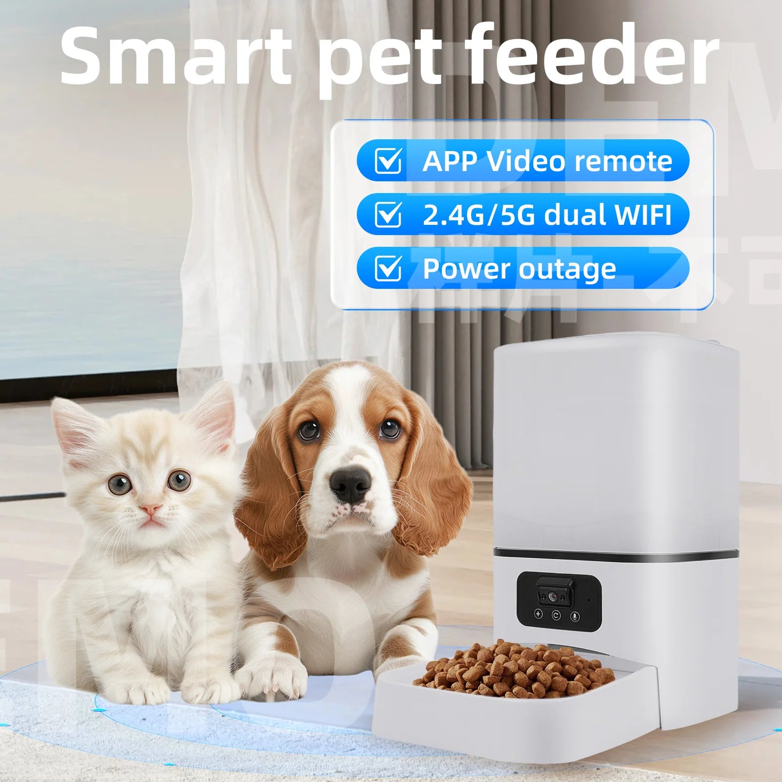 CURAPETS Smart 6L WiFi Camera Pet Feeder