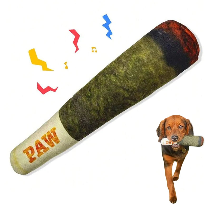 CURAPETS Plush Squeaky Cigar Dog Toy