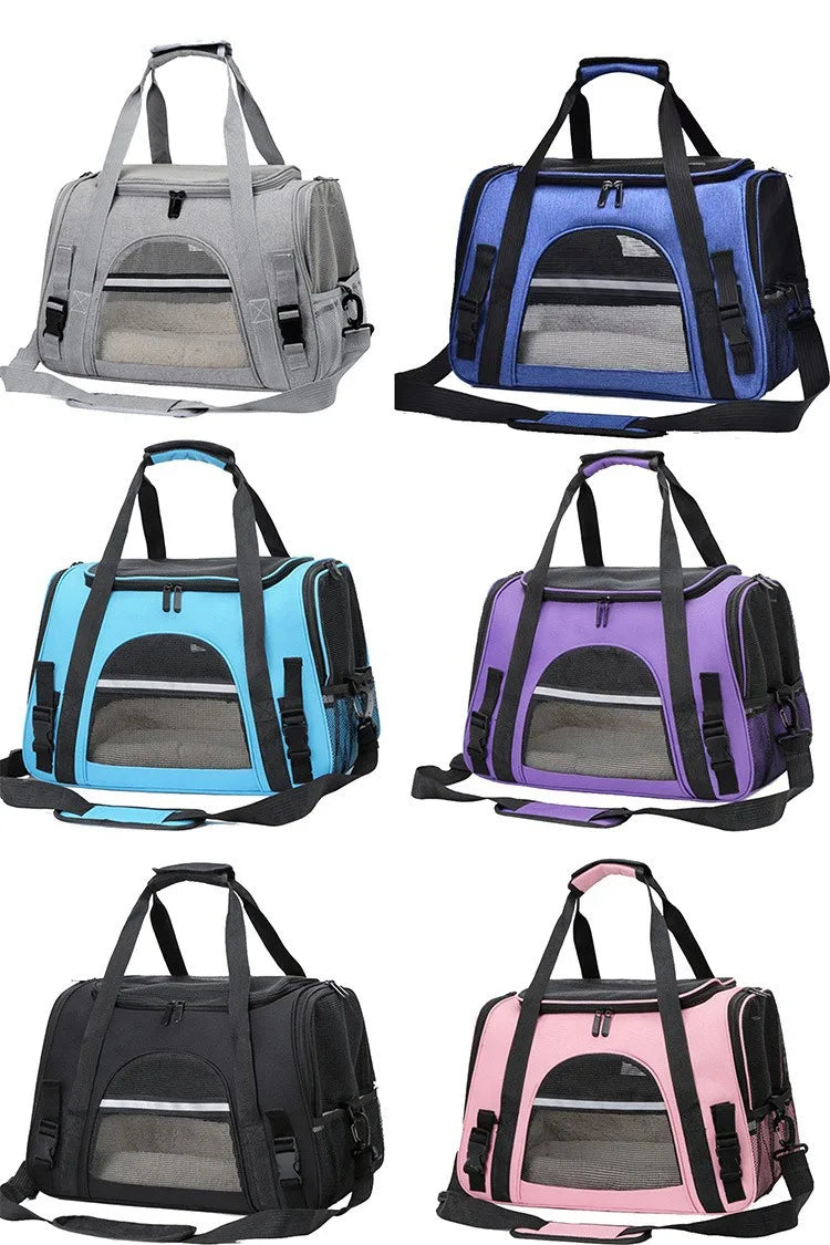 CURAPETS Foldable Mesh Pet Travel Carrier