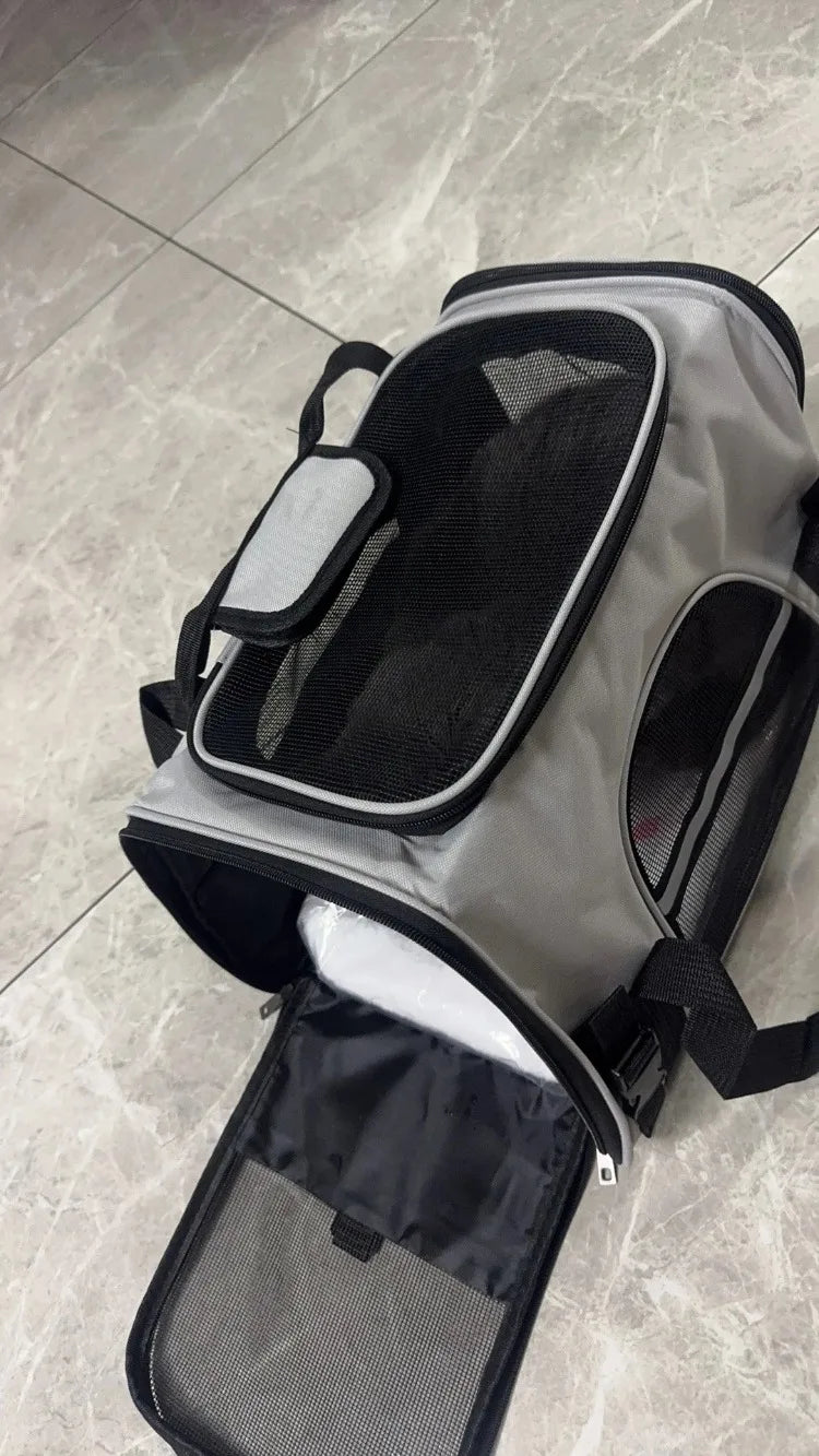 CURAPETS Foldable Mesh Pet Travel Carrier
