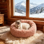 CURAPETS Cozy Round Plush Faux Fur Pet Bed