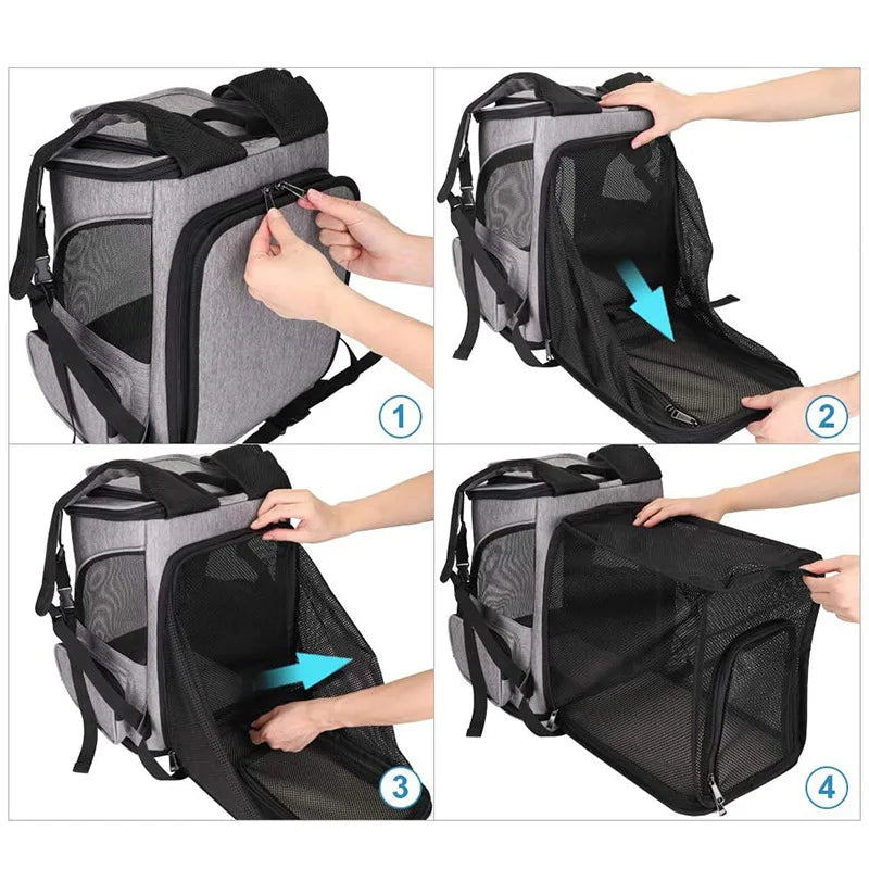 CURAPETS Expandable Pet Carrier Backpack