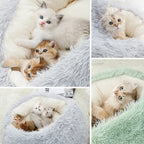CURAPETS Winter Plush Calming Cat Bed