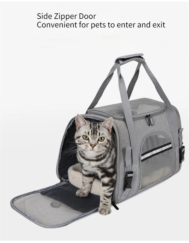 CURAPETS Foldable Mesh Pet Travel Carrier