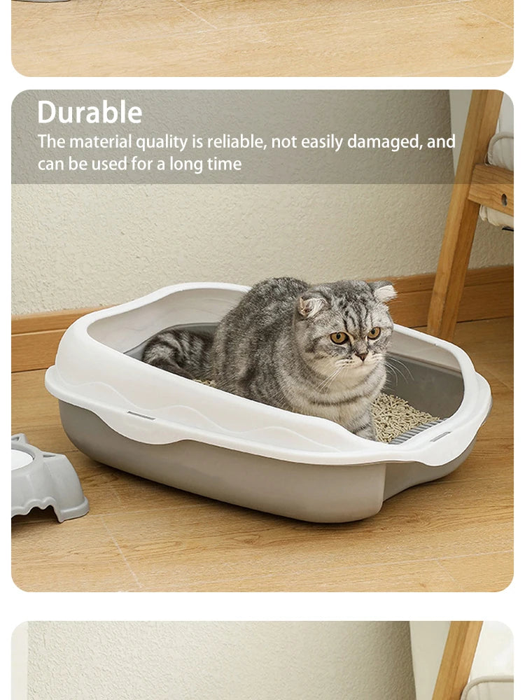 CURAPETS Semi-Enclosed Spatter-Proof Litter Box