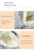 CURAPETS Winter Plush Calming Cat Bed