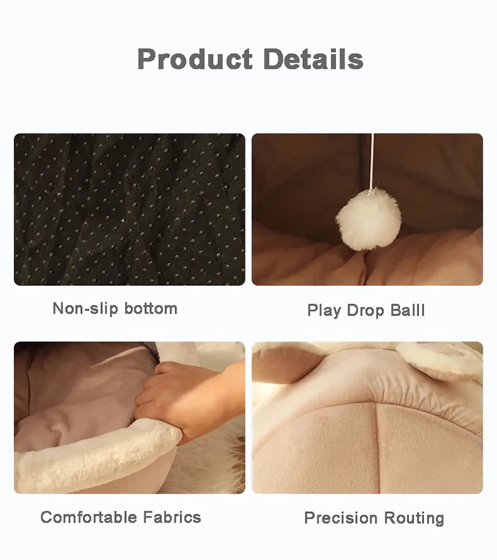 CURAPETS Deep Sleep Cat Cave Bed