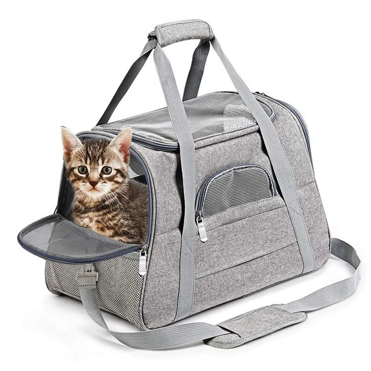 CURAPETS Foldable Mesh Pet Travel Carrier