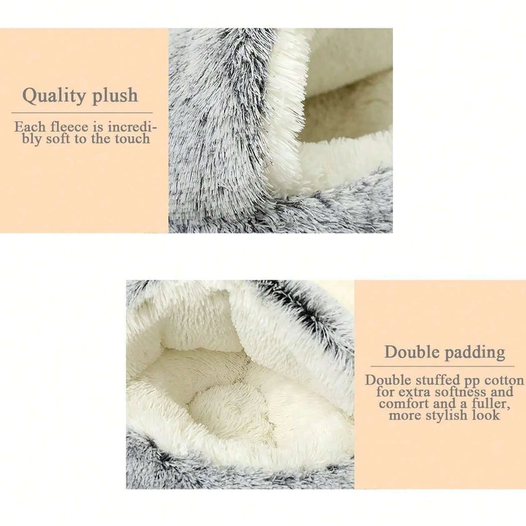 CURAPETS Plush Cave Nest Pet Bed