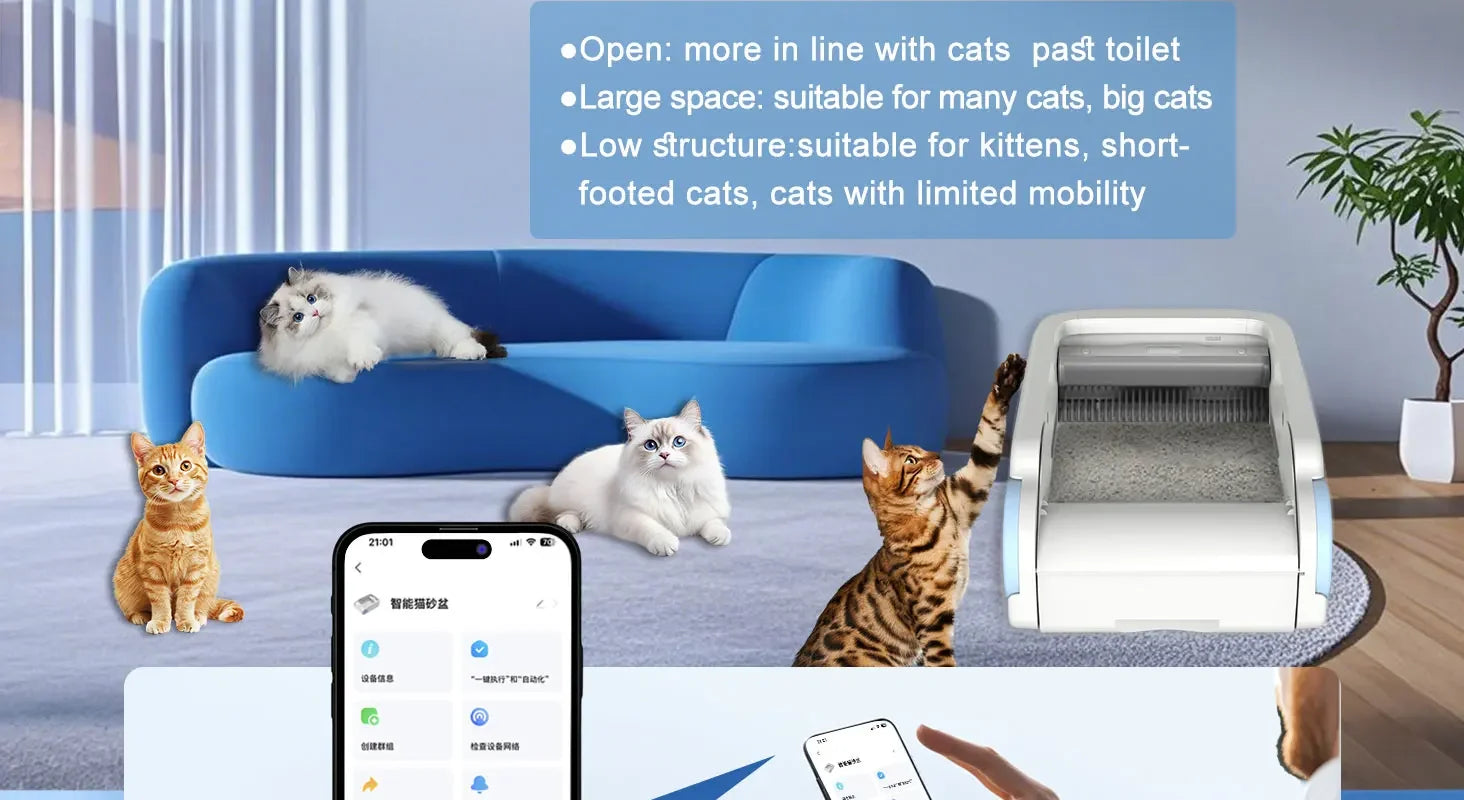 CURAPETS Smart Open Automatic Litter Box