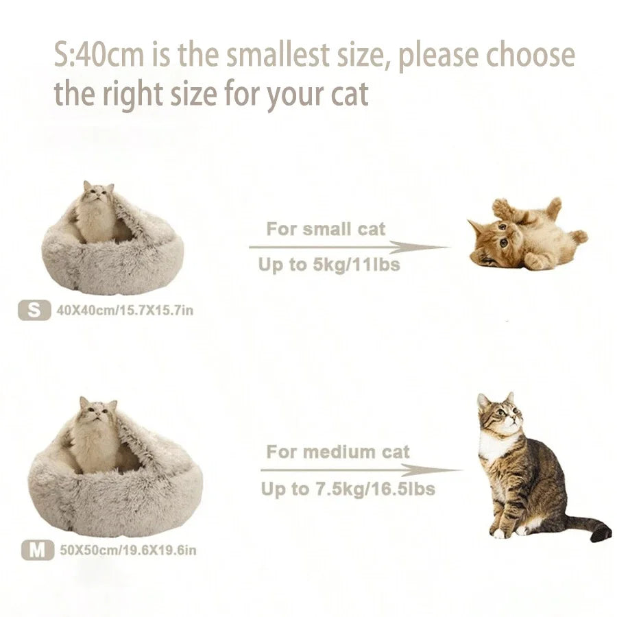 CURAPETS Plush Cave Nest Pet Bed