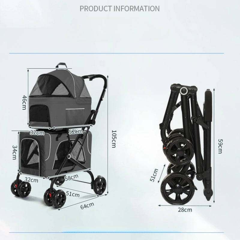 CURAPETS Lightweight Folding Pet Trolley