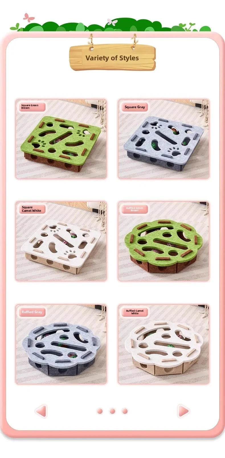 CURAPETS Felt Puzzle Box Cat Toy