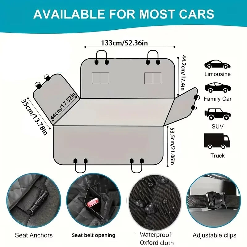 CURAPETS Waterproof Dog Car Seat Hammock Cover