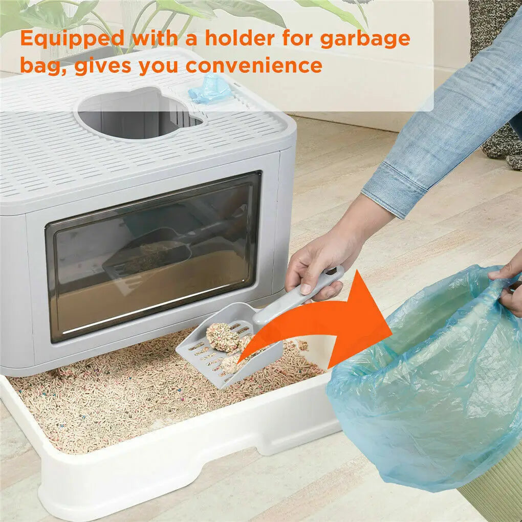 CURAPETS Foldable Enclosed Cat Litter Box