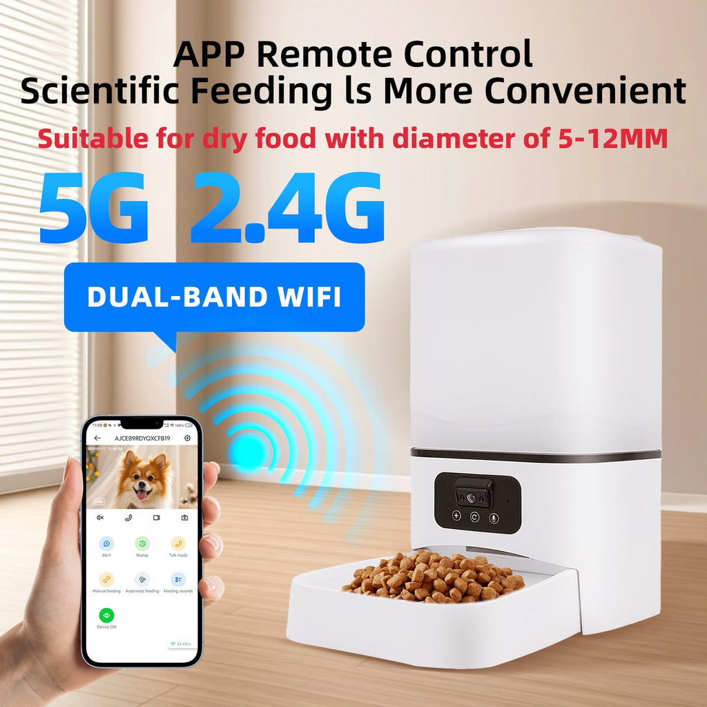 CURAPETS Smart 6L WiFi Camera Pet Feeder