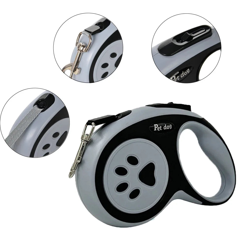 CURAPETS Paw Print Retractable Leash