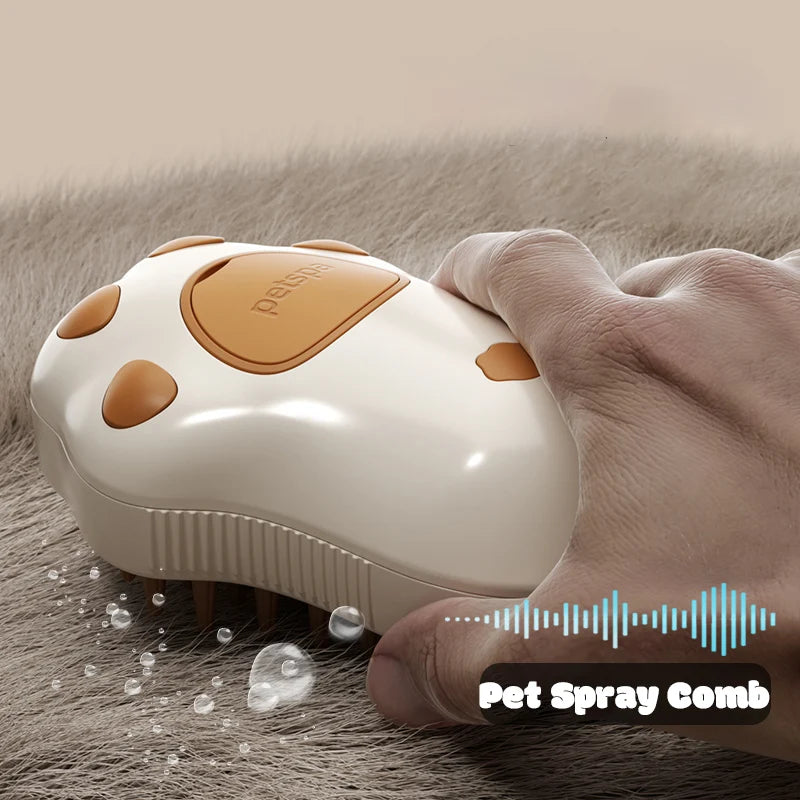 CURAPETS 3‑in‑1 Steam Grooming Brush