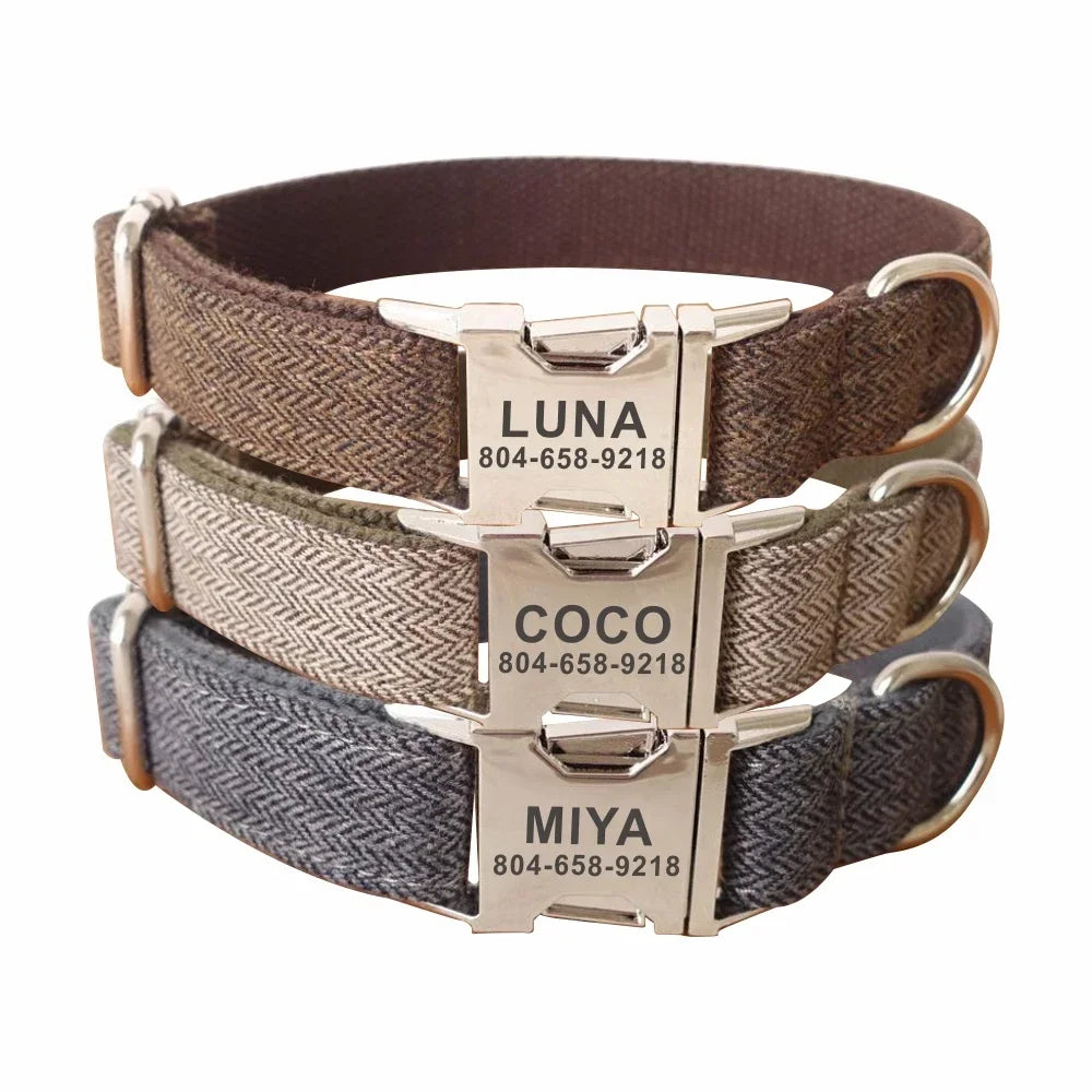 CURAPETS Signature Plaid Personalized Collar Set