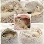 CURAPETS Plush Cave Nest Pet Bed