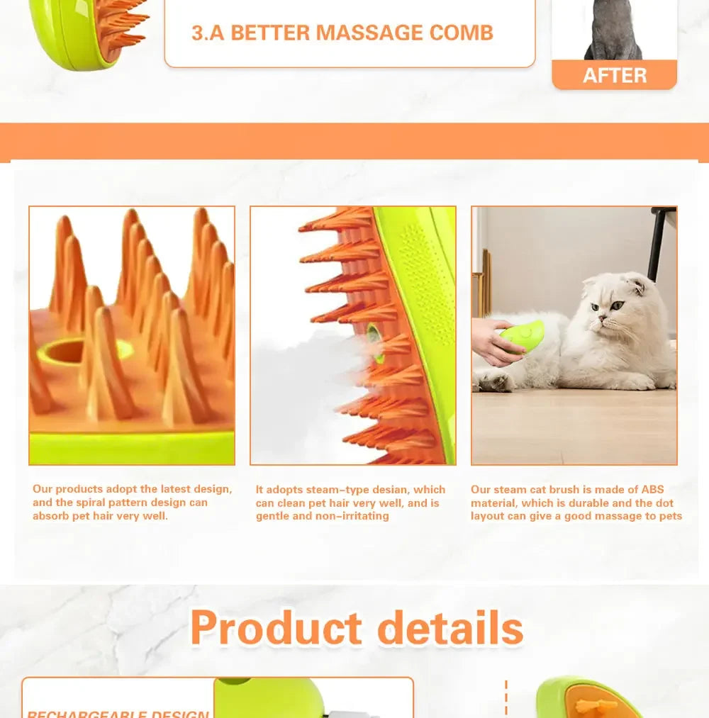 CURAPETS Steamy Brush Electric Pet Groomer