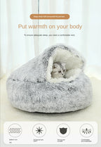 CURAPETS Winter Plush Calming Cat Bed